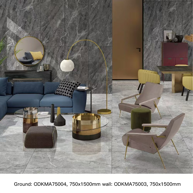 Marble tiles bring both touch and visual surprise